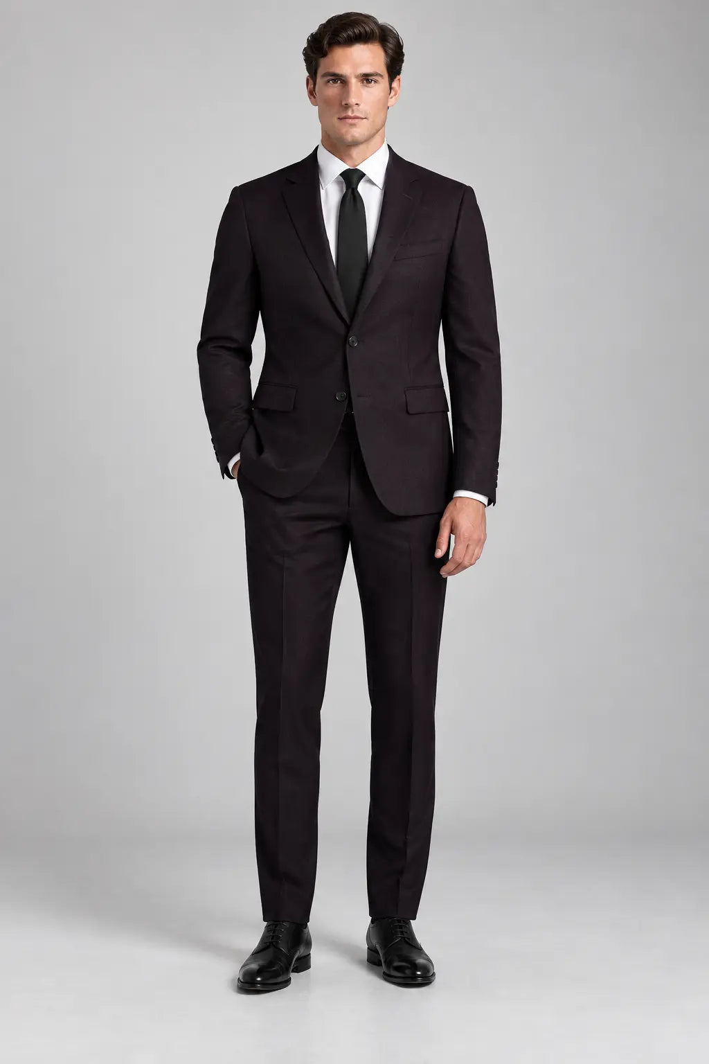 Men’s Black Plum Two-Piece Business & Wedding Suit
