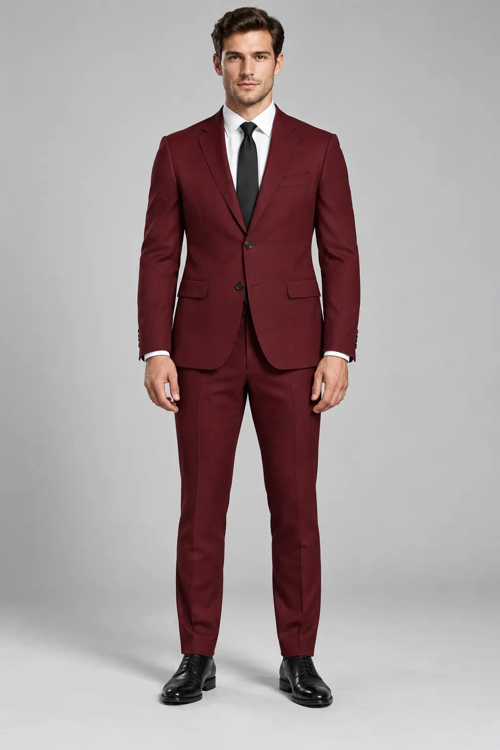 Men’s Claret Burgundy Two-Piece Business & Wedding Suit