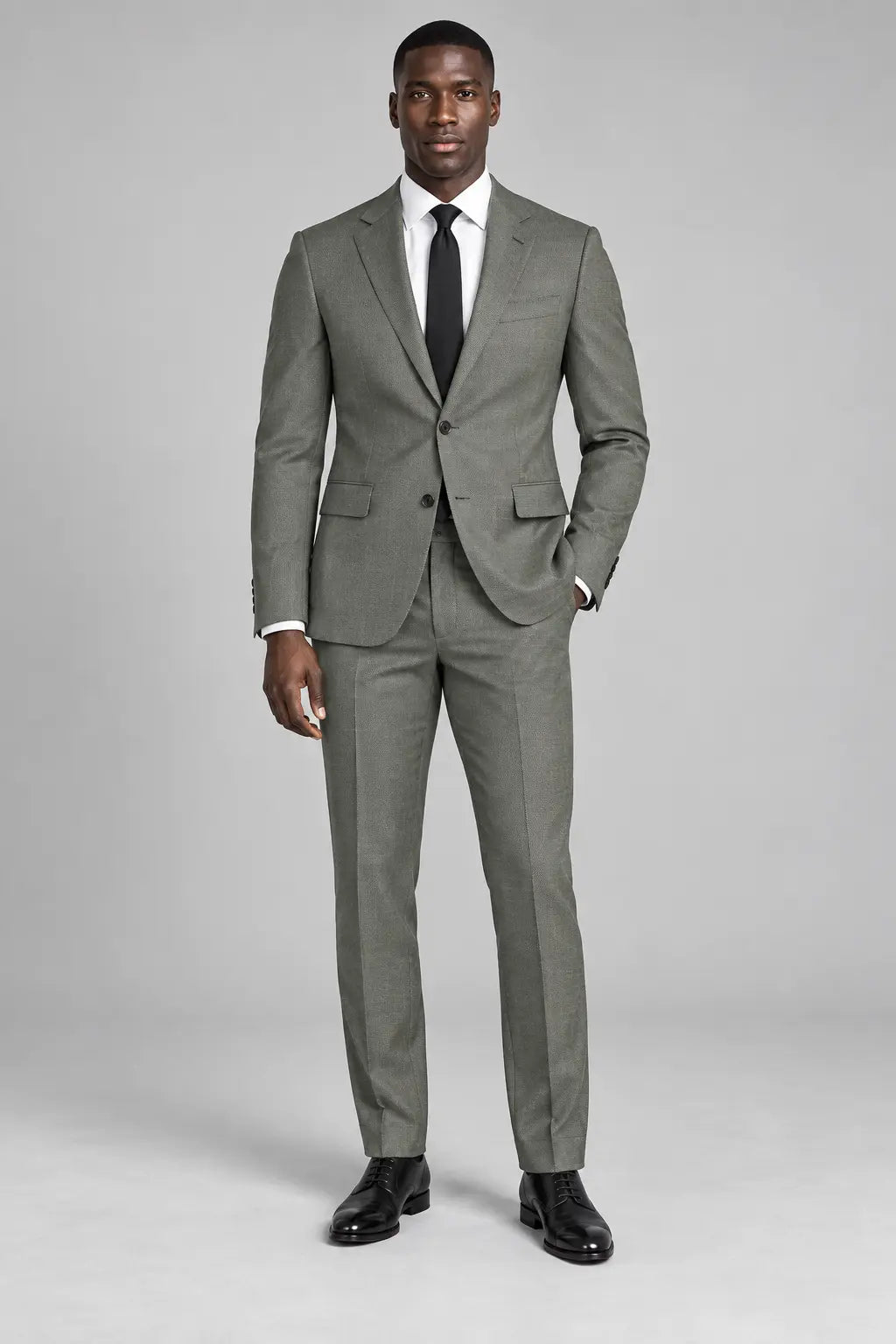 Men’s Olive Grey Two-Piece Business & Wedding Suit