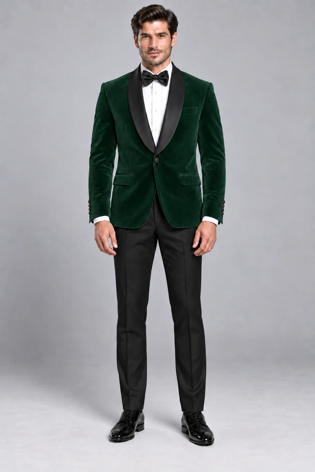 Men's Bottle Green Velvet Two-Piece Dinner Suit