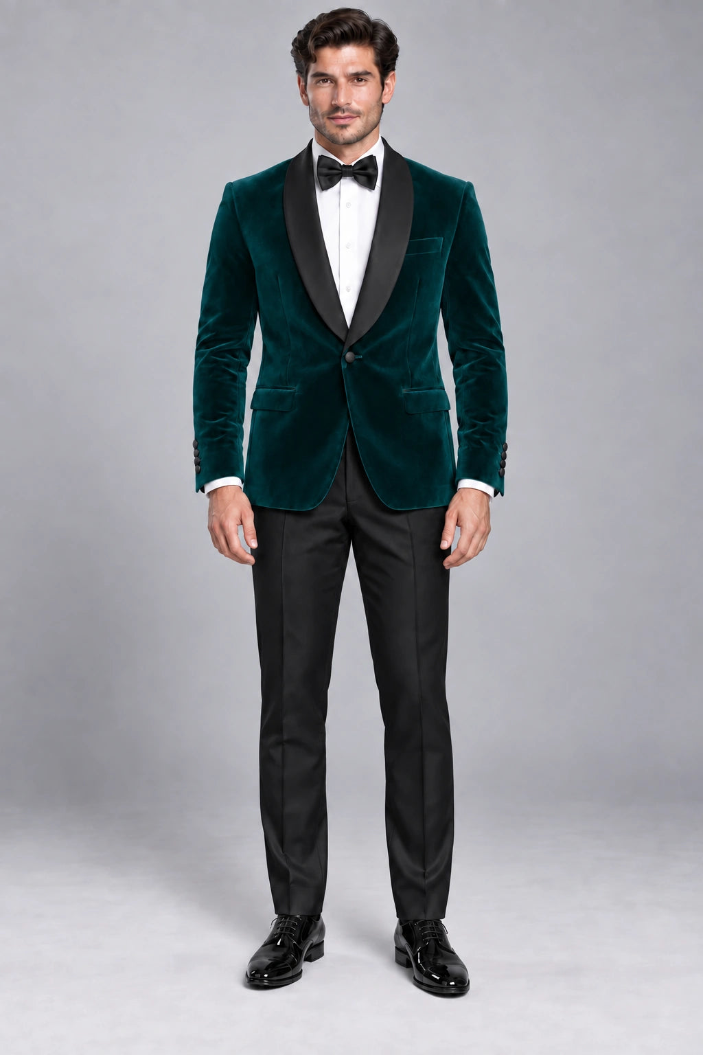 Men's Deep Teal Velvet Two-Piece Dinner Suit
