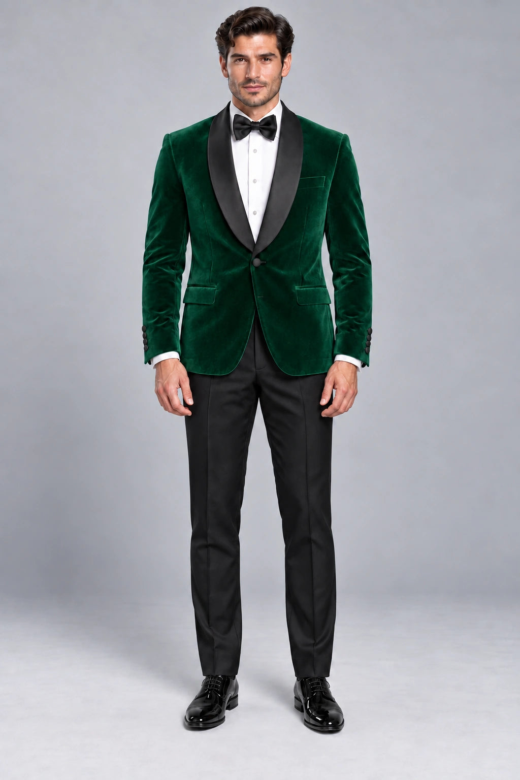 Men's Emerald Green Velvet Two-Piece Dinner Suit