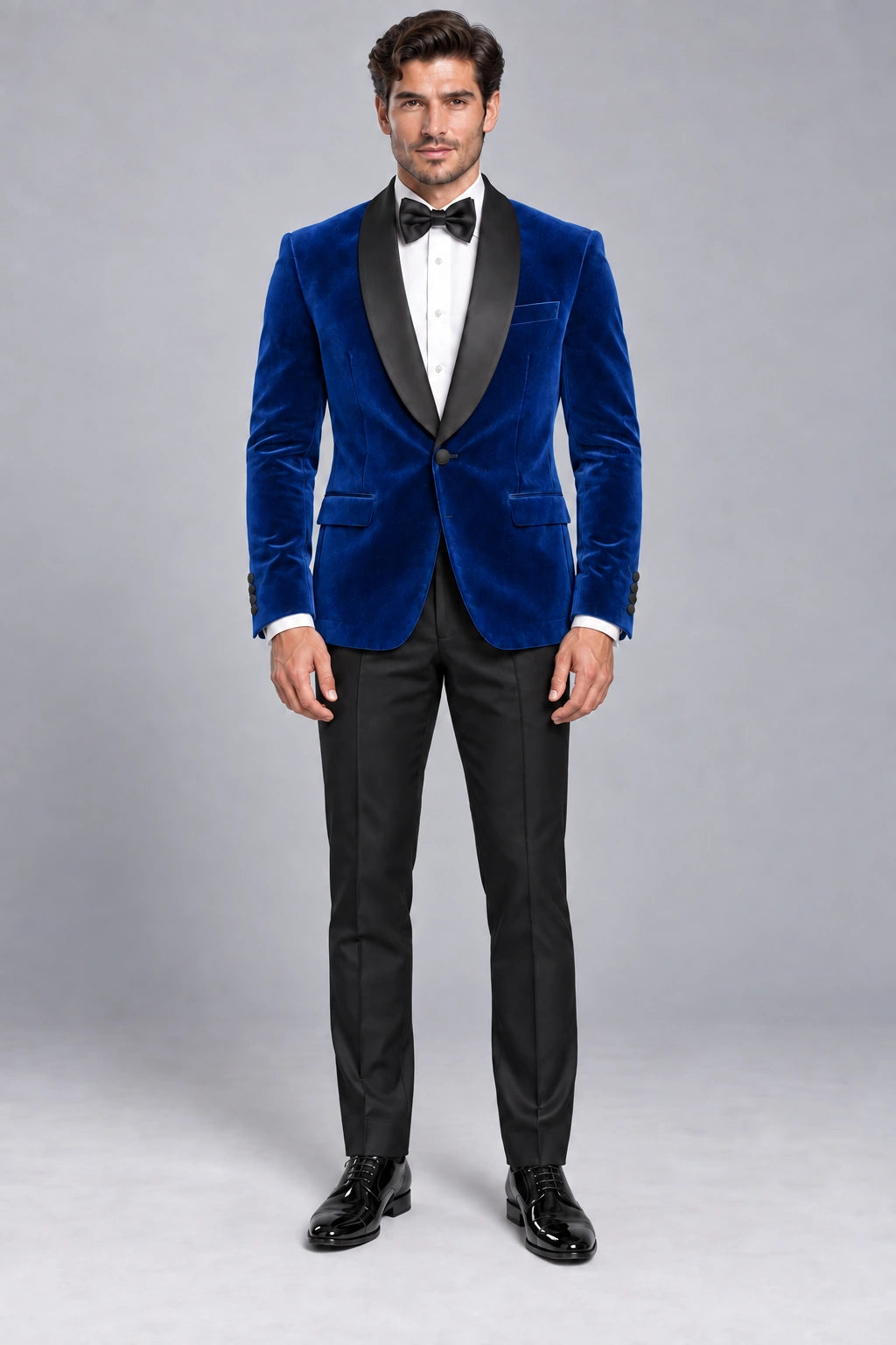 Men's Royal Blue Velvet Two-Piece Dinner Suit