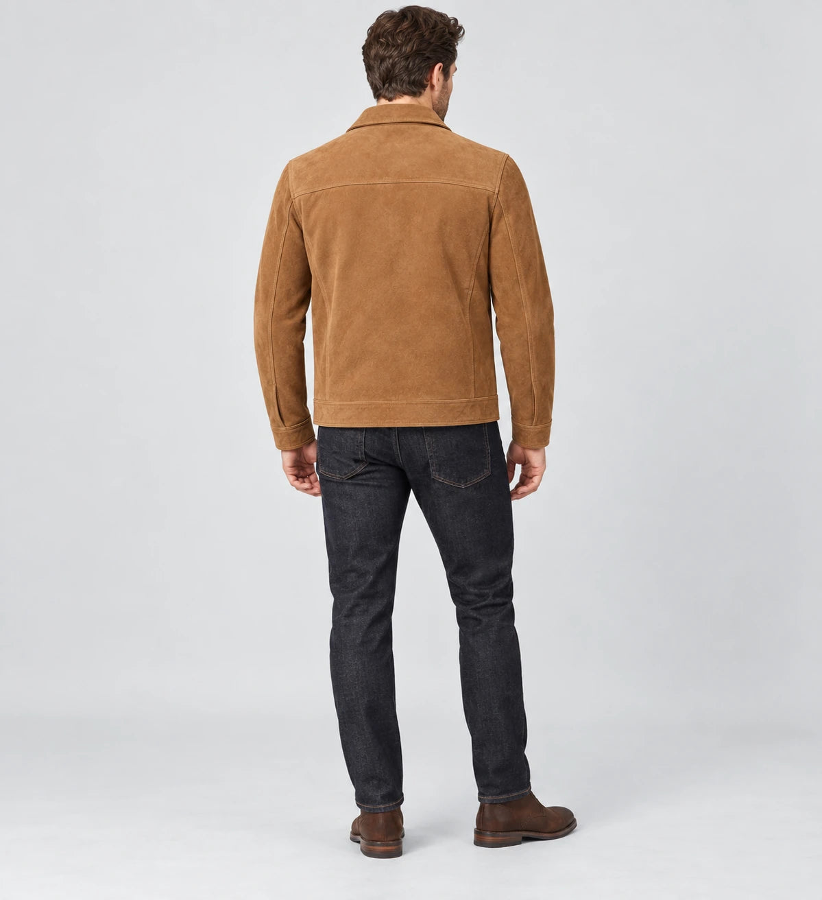 Men's Tan Suede Leather Jacket