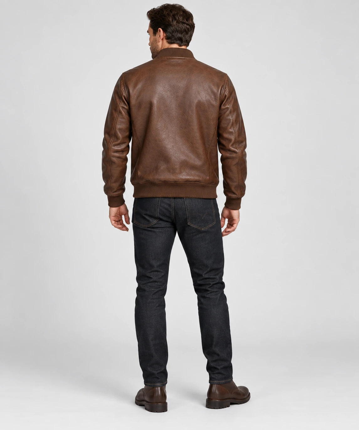 Men's Brown Bomber Leather Jacket