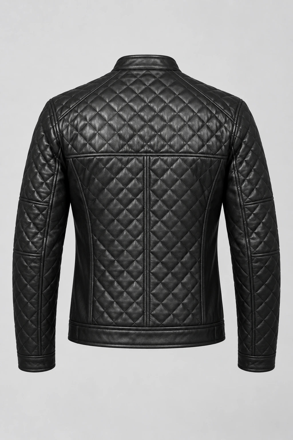Men's Black Quilted Leather Jacket