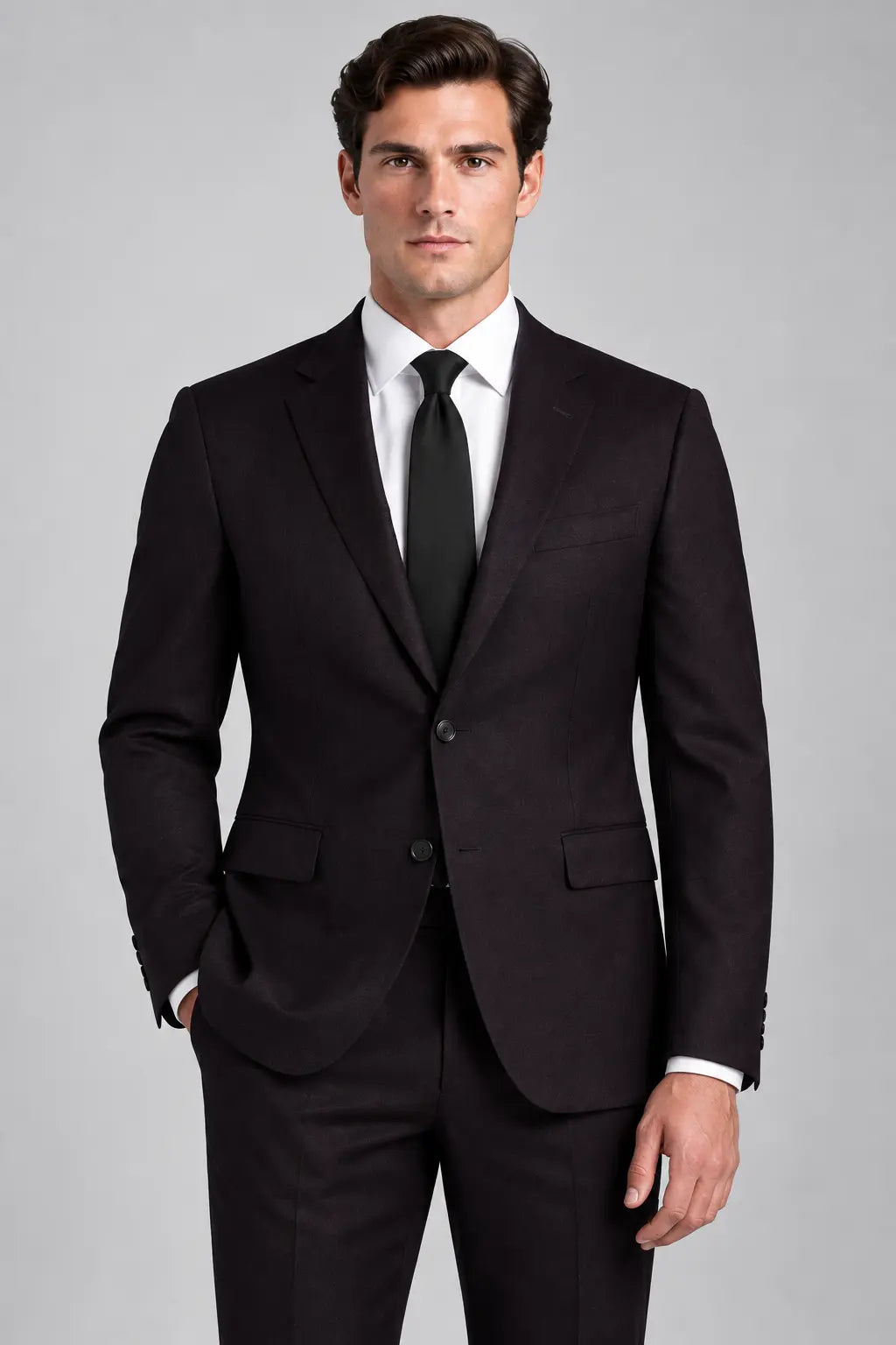 Men’s Black Plum Two-Piece Business & Wedding Suit