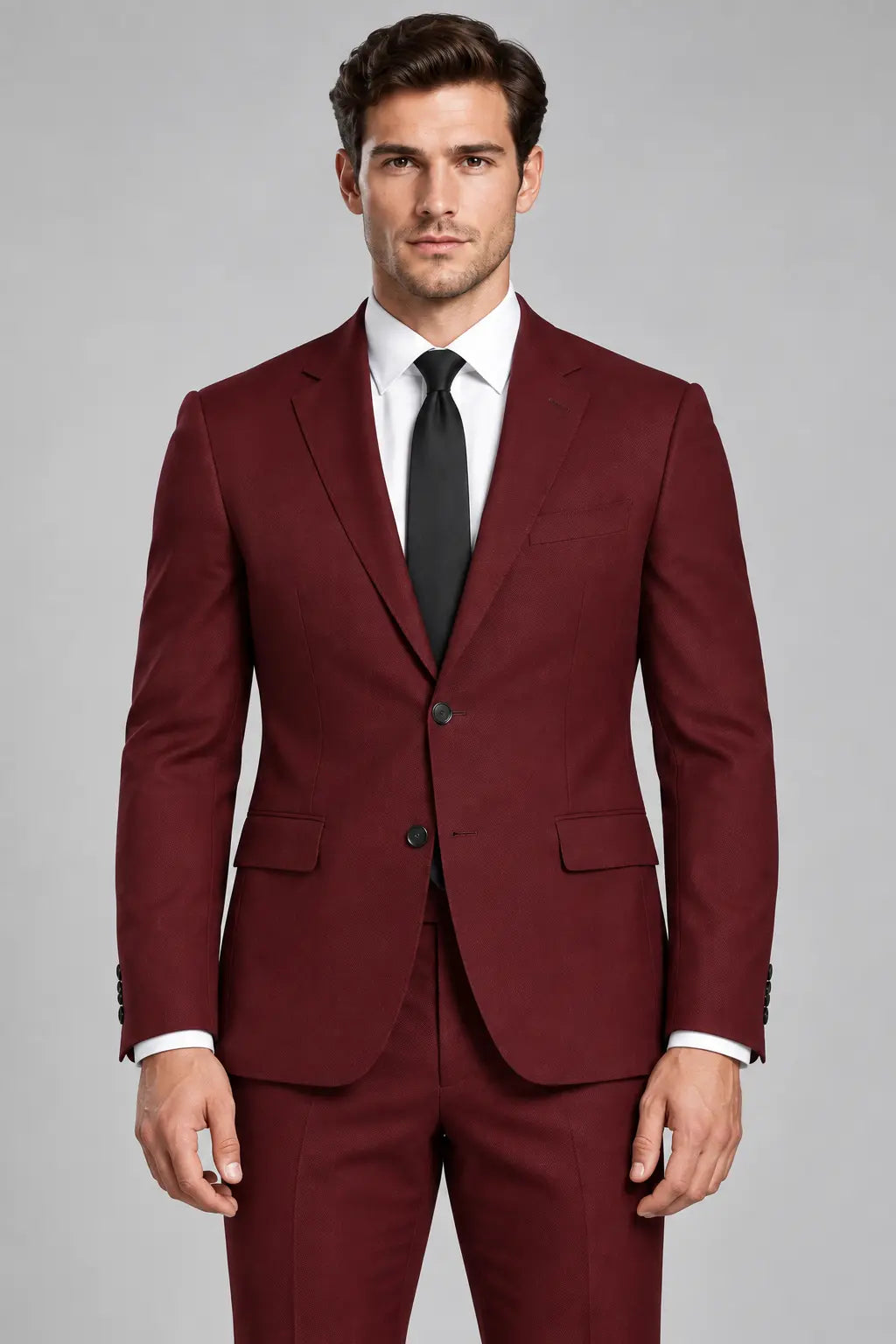Men’s Claret Burgundy Two-Piece Business & Wedding Suit