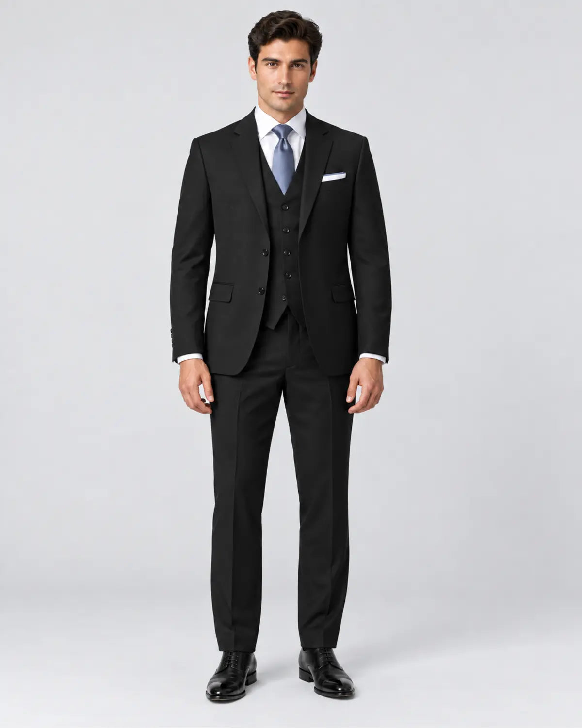 Men’s Jet Black Three-Piece Business & Wedding Suit
