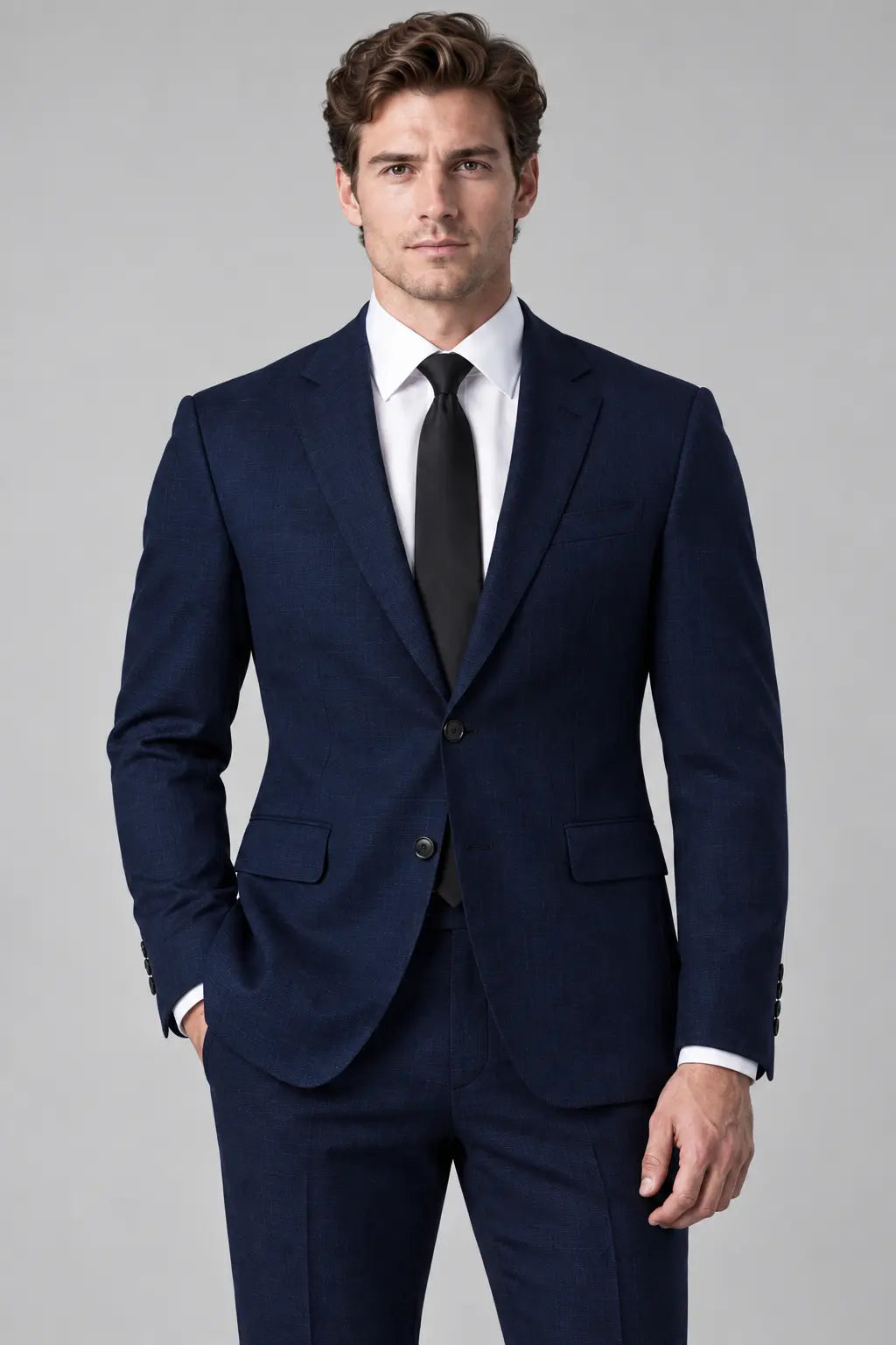 Men’s Midnight Navy Two-Piece Business & Wedding Suit