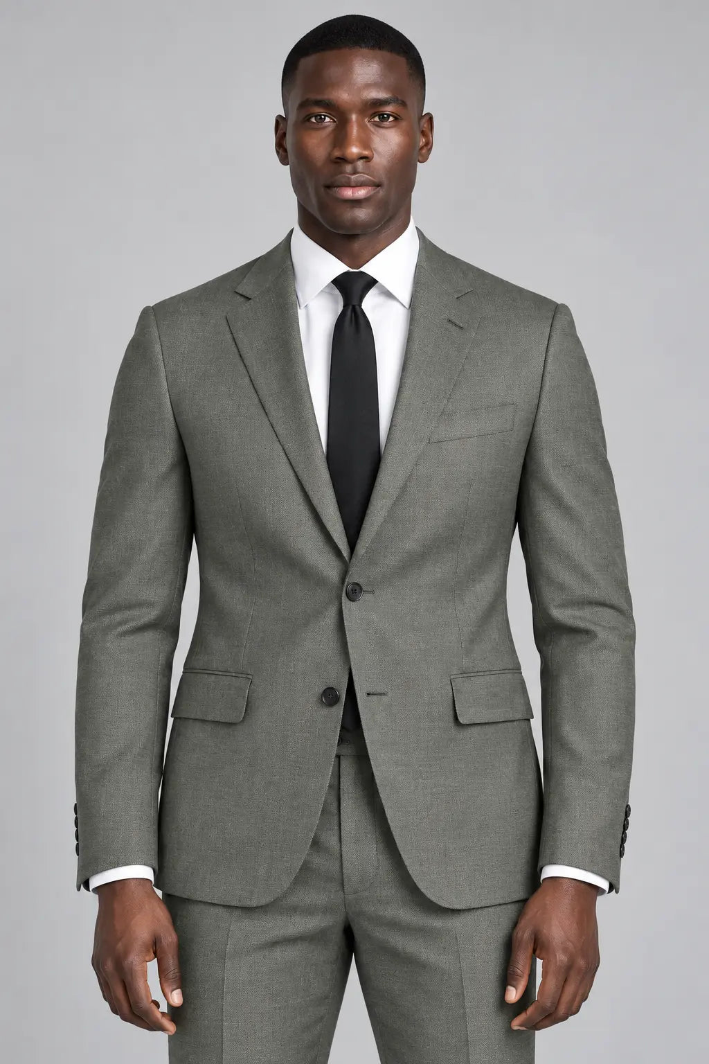 Men’s Olive Grey Two-Piece Business & Wedding Suit
