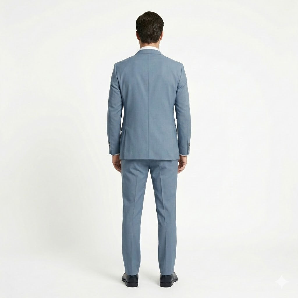 Signature Horizon Blue Tailored Suit | 3-Piece Formal Ensemble