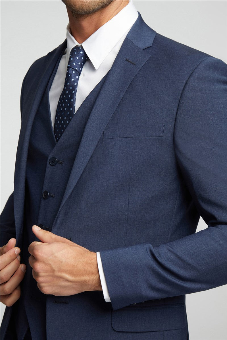 Blue Suit – Breathable Panama Fabric-VogueNThreads