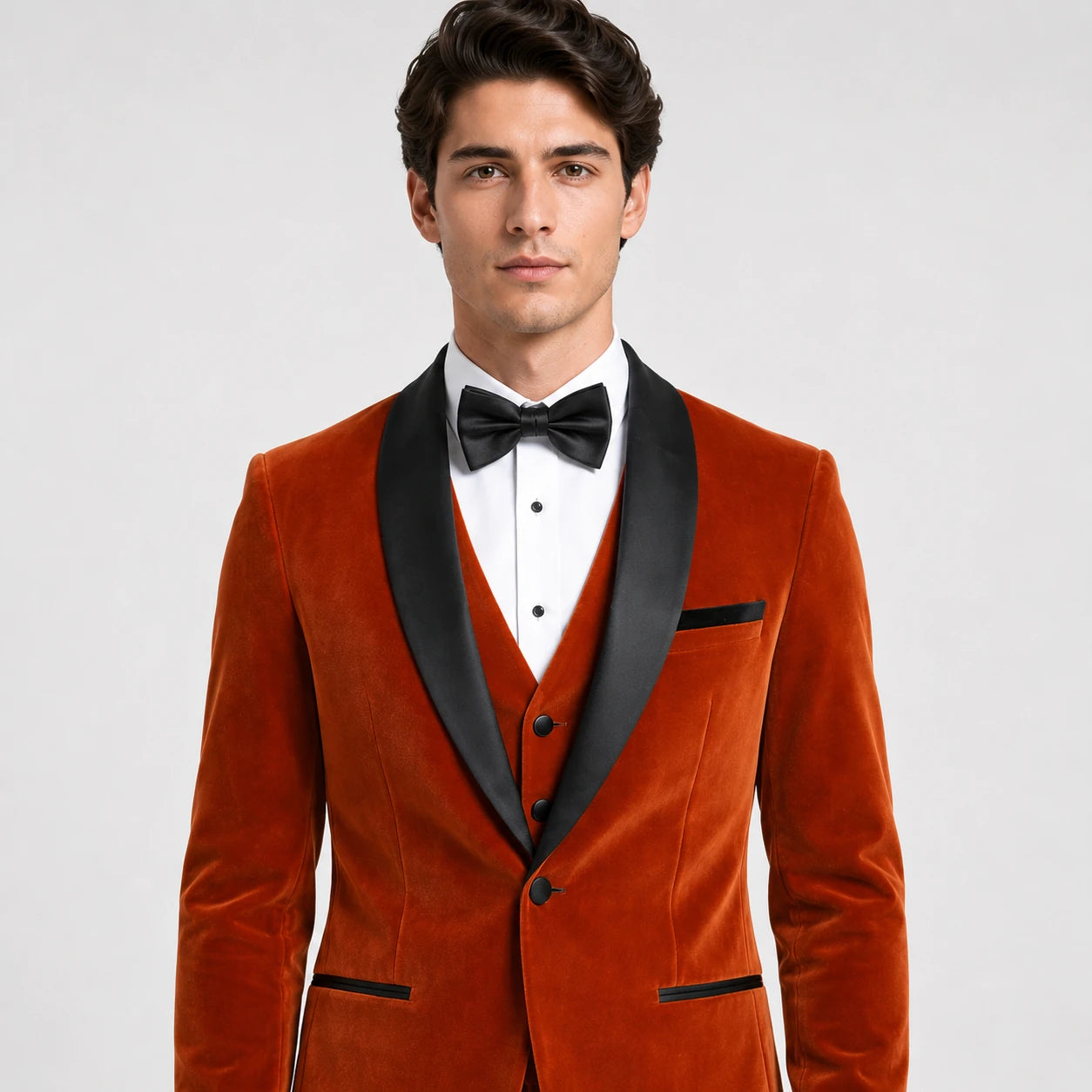 Chocolate Brown Velvet Tuxedo – 3-Piece Tailored Fit | VogueNThreads