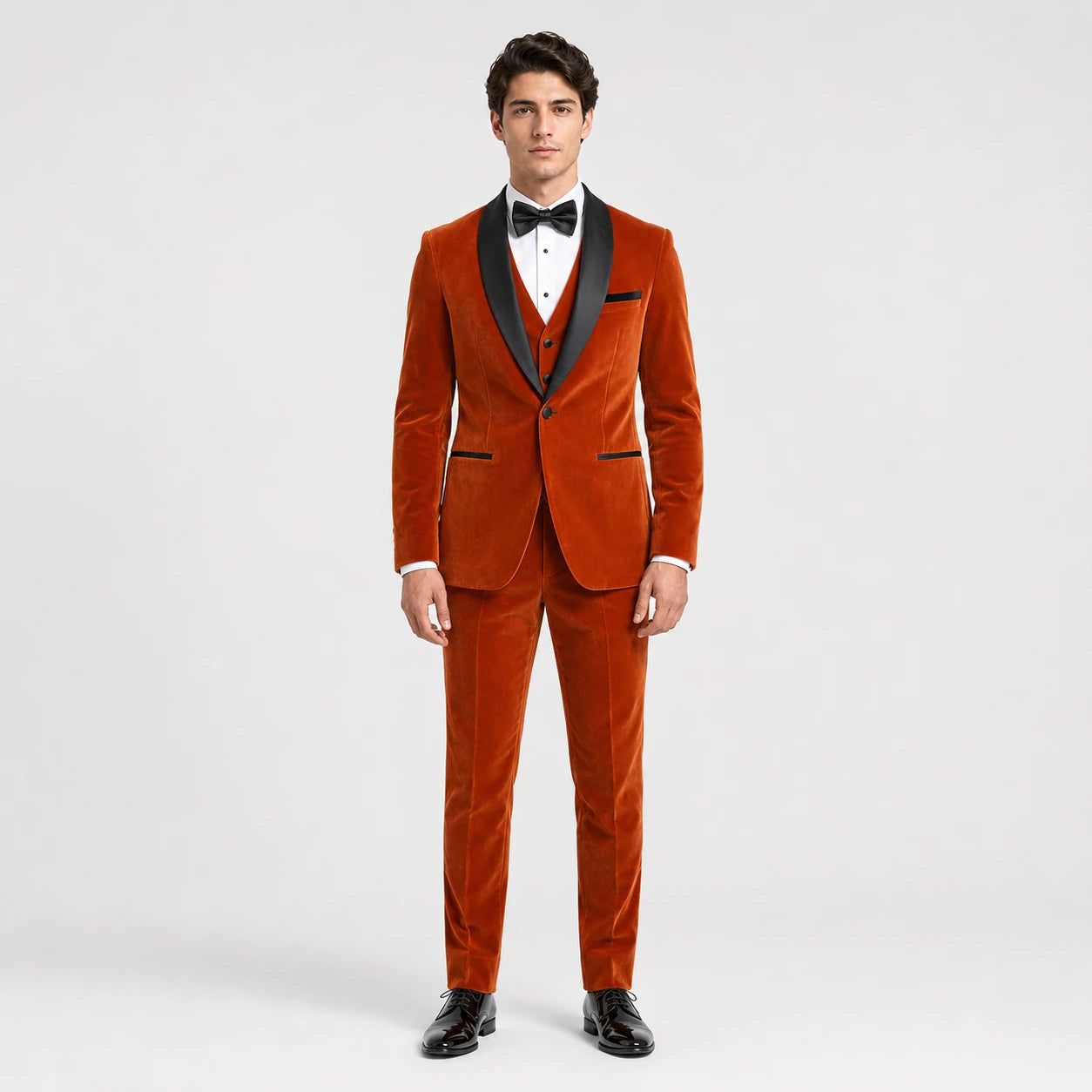 Chocolate Brown Velvet Tuxedo – 3-Piece Tailored Fit | VogueNThreads