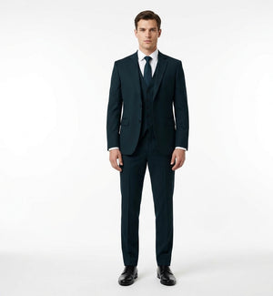 Deep Midnight Navy Twill – Executive 3-Piece Suit-suits-VogueNThreads