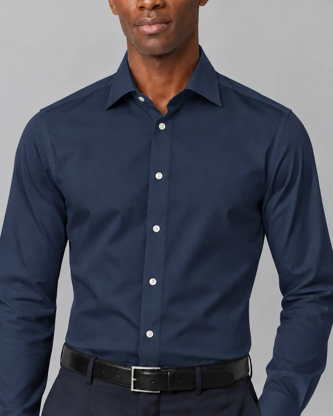 Men's Deep Navy Premium Cotton Formal Shirt