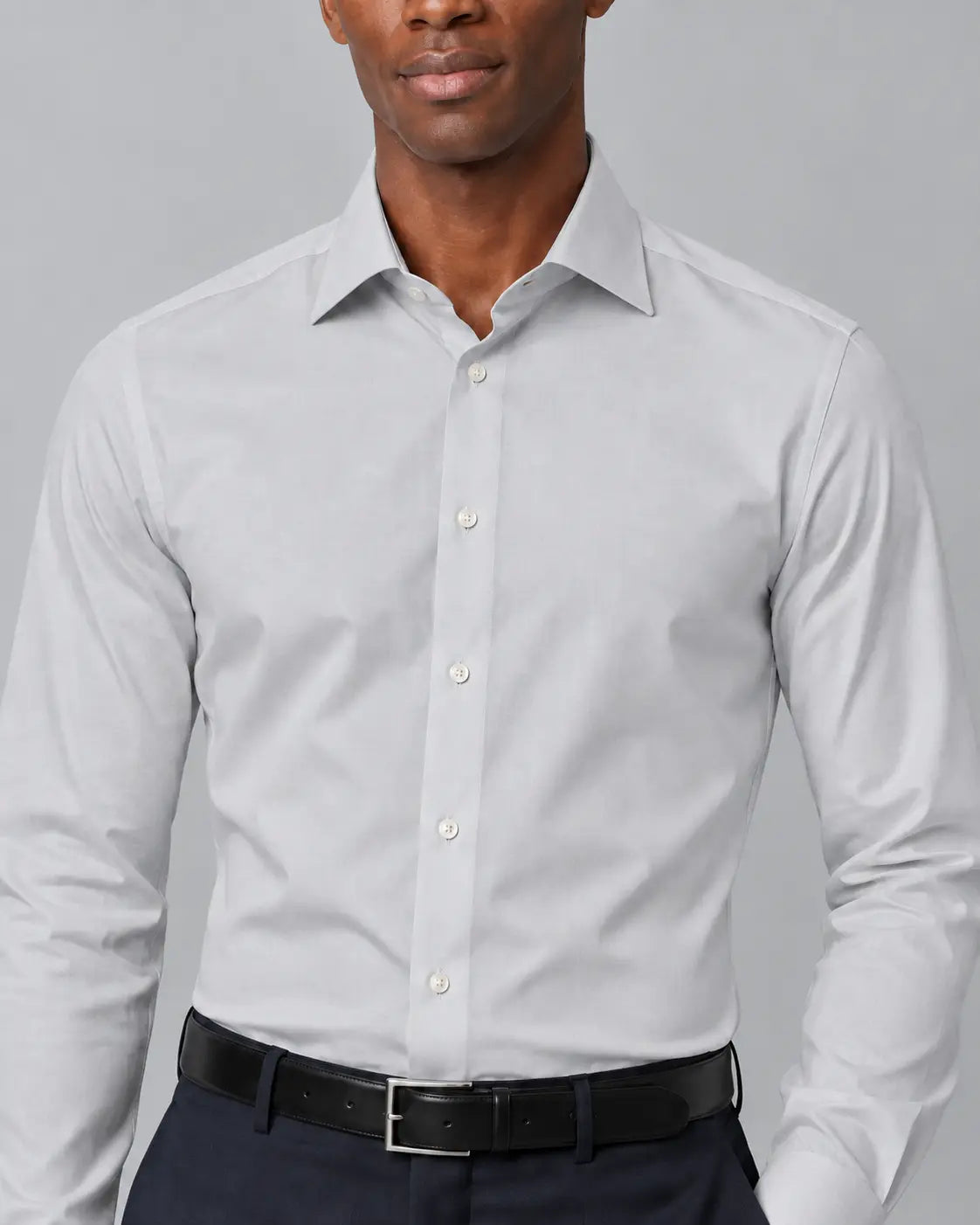 Men's Light Grey Premium Cotton Formal Shirt
