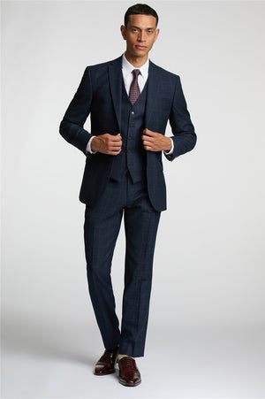 Formal Checked Navy Blue Suits – VogueNThreads-VogueNThreads