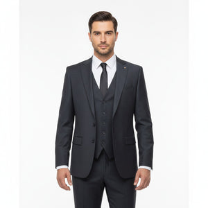 Graphite Anthracite Twill – Executive 3-Piece Suit-suits-VogueNThreads