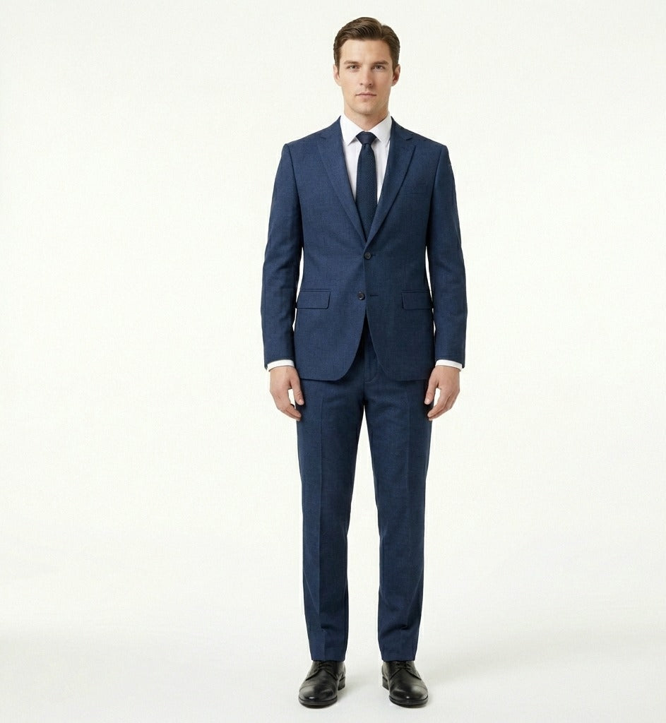 Midnight Obsidian Executive Navy 2-Piece Suit-suits-VogueNThreads