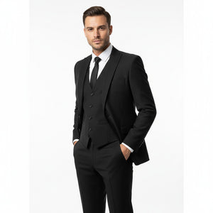 Onyx Obsidian Black – Executive 3-Piece Suit-suits-VogueNThreads