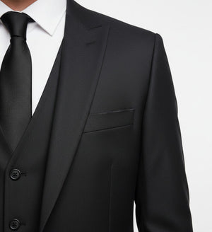 Onyx Obsidian Black – Executive 3-Piece Suit-suits-VogueNThreads