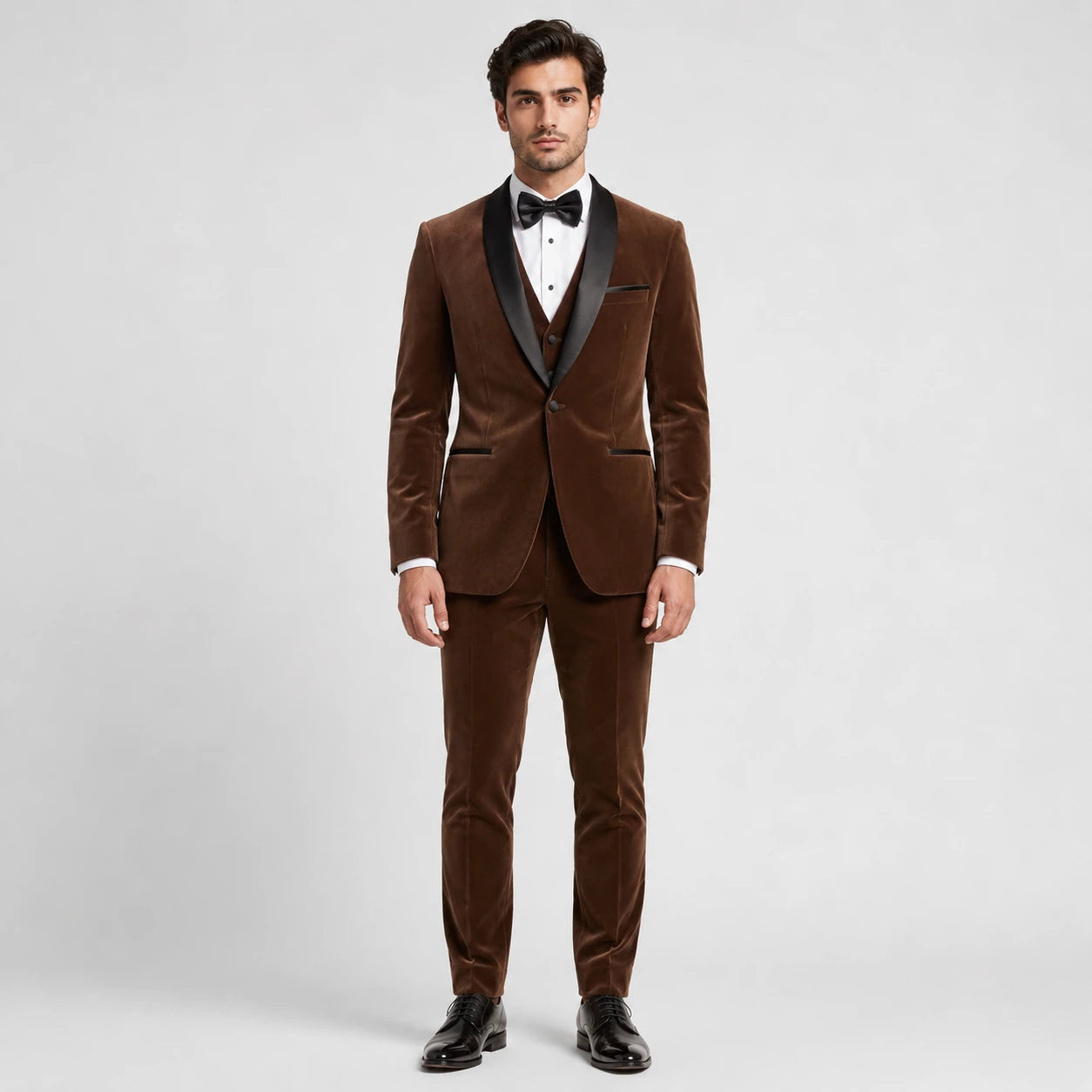 Rust Velvet Tuxedo – 3-Piece Occasion Tailoring | VogueNThreads