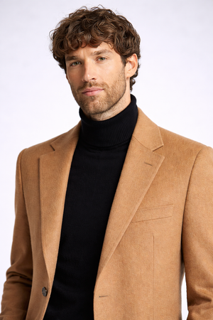 Slim Fit Brown Blend Overcoat-coat & Jackets-VogueNThreads