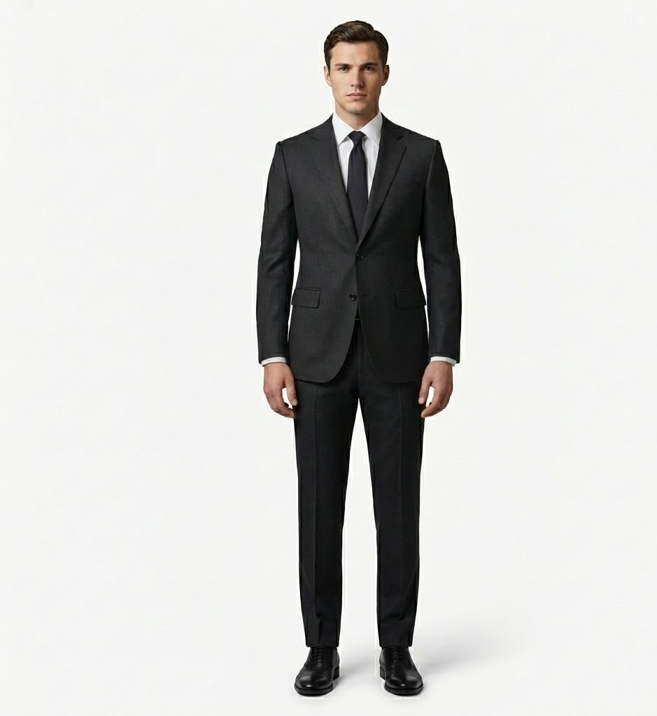 The Essential Charcoal Black 2-Piece Suit | Tailored Fit-suits-VogueNThreads