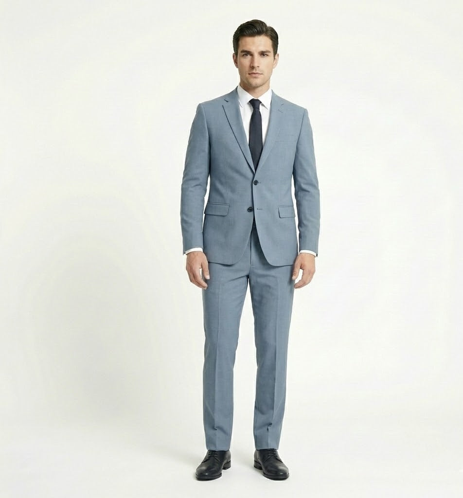 The Modern Airforce Blue 2-Piece Suit | Tailored Business Set-suits-VogueNThreads