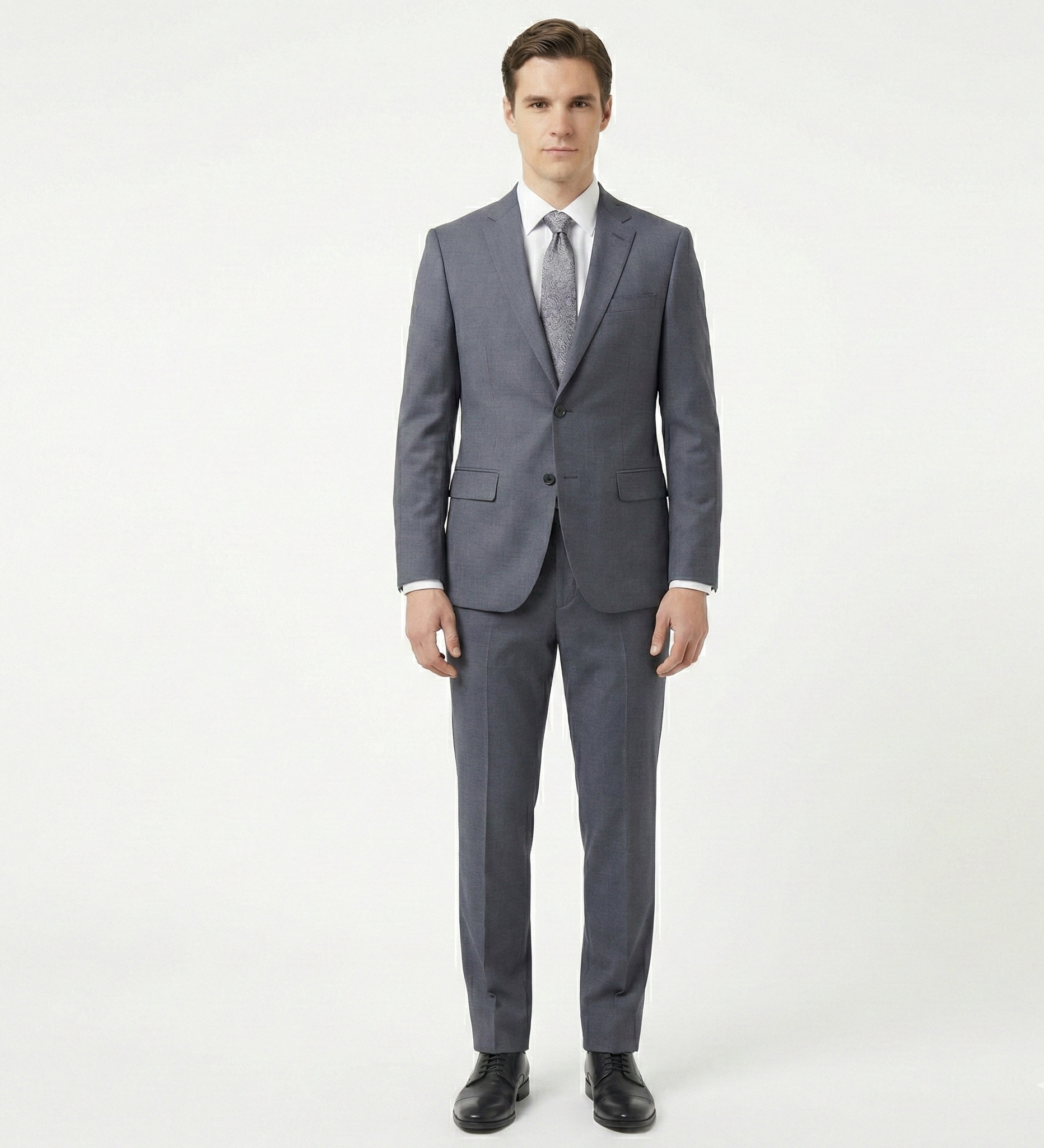The Modern Slate Grey 2-Piece Suit | Tailored Polyviscose Business Set-suits-VogueNThreads