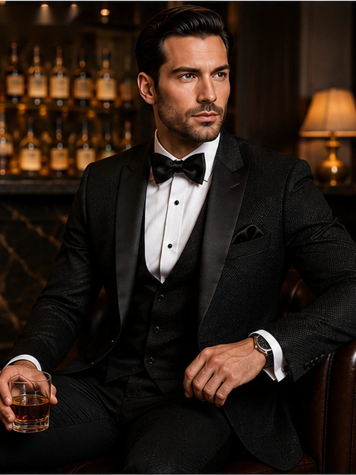 Black Cocktail & Evening Three-Piece Suit
