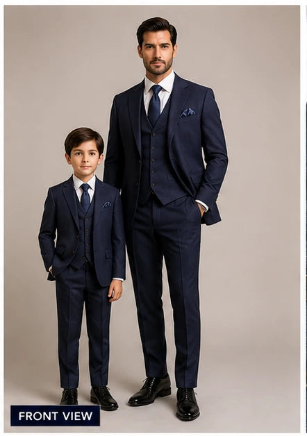 Father & Son Matching Navy Three Piece Suit