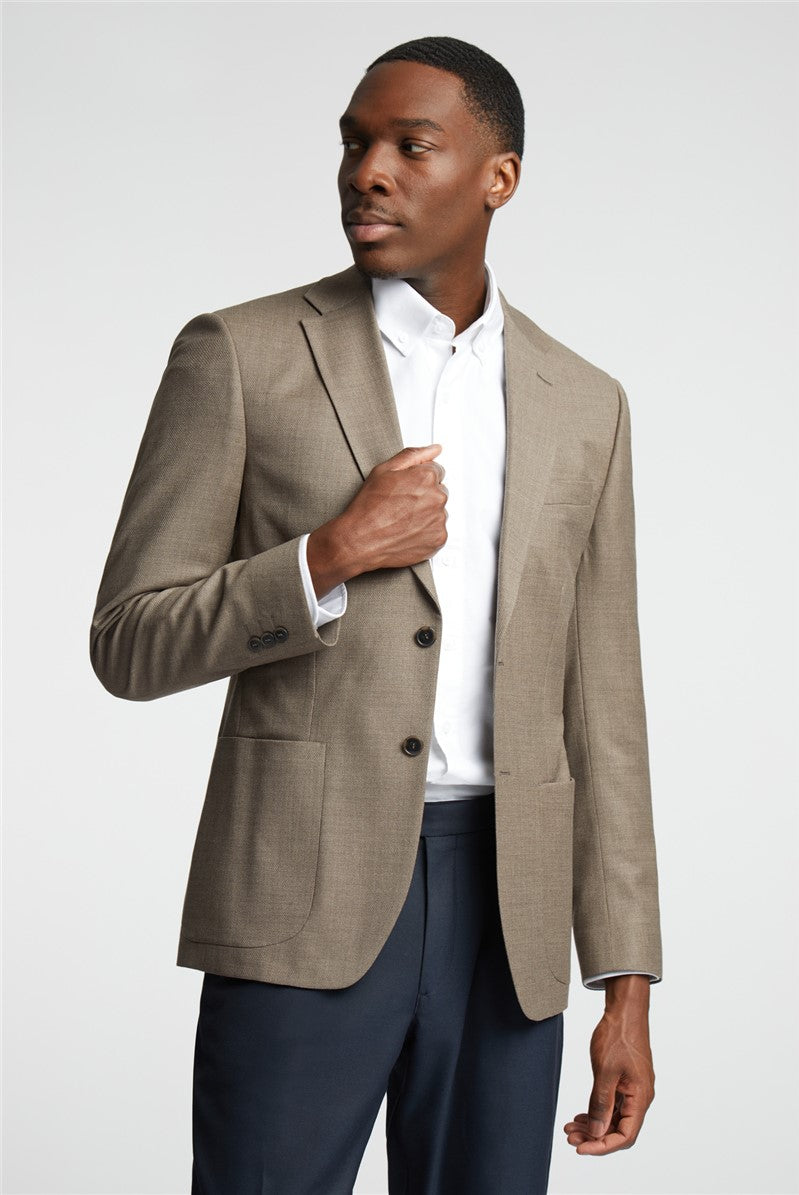 Alexandre of England Oatmeal Hopsack Wool Blazer