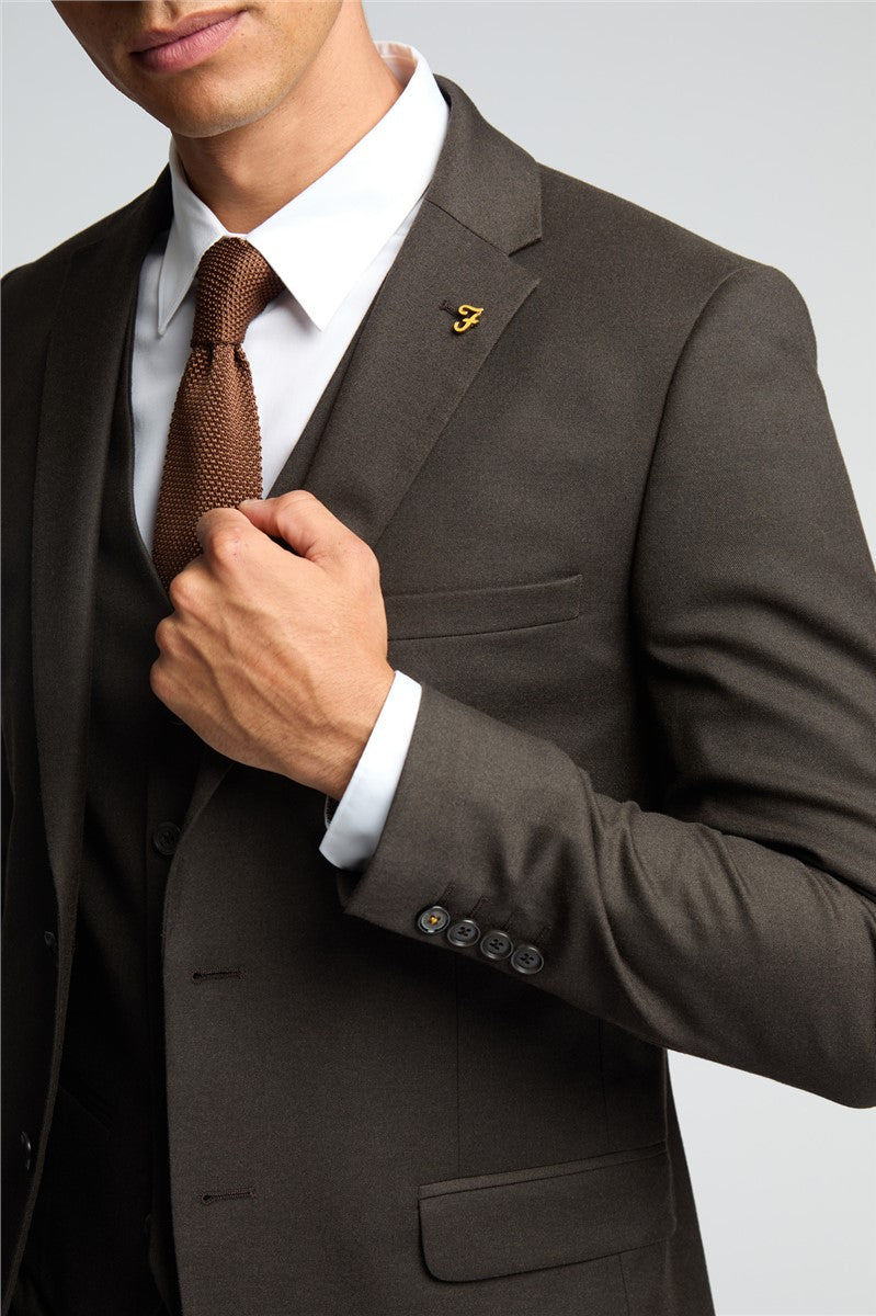 Farah Chocolate Flannel Suit