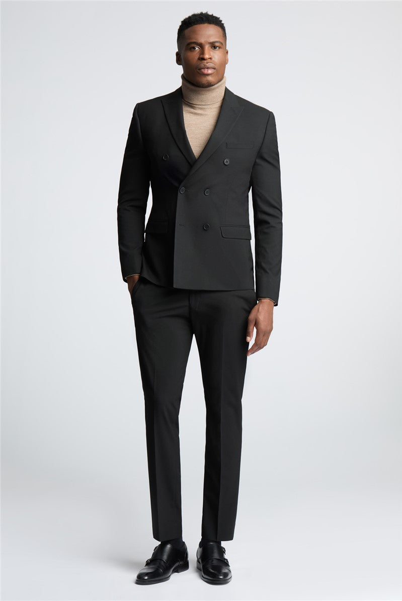 Limehaus Black Stretch Double Breasted Suit