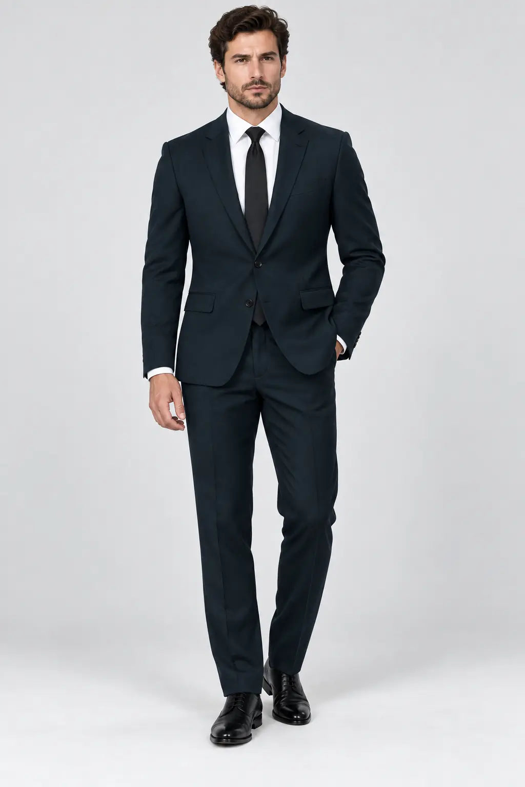 Deep Midnight Navy Twill – Premium 2-Piece Suit