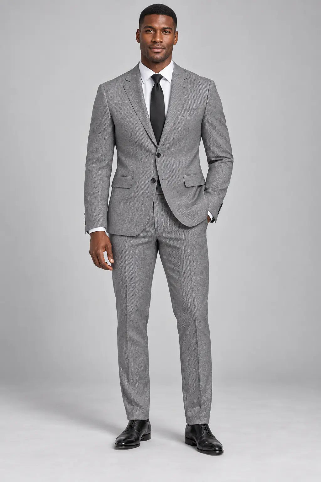 Men’s Pewter Grey Two-Piece Business & Wedding Suit
