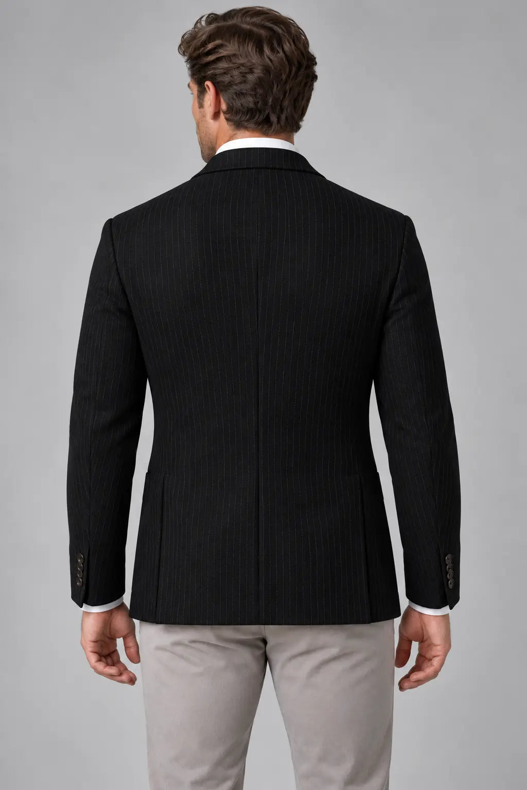 Near Black Close Pinstripe Blazer