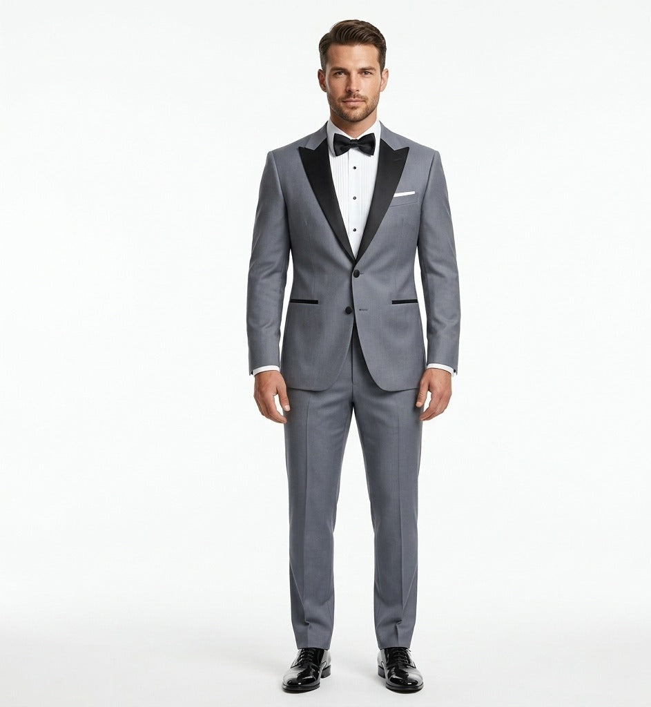 Arctic Slate Twill – Premium Tuxedo-suits-VogueNThreads