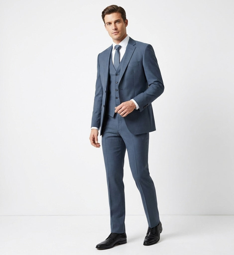 Cerulean Steel Executive 3-Piece Suit-VogueNThreads