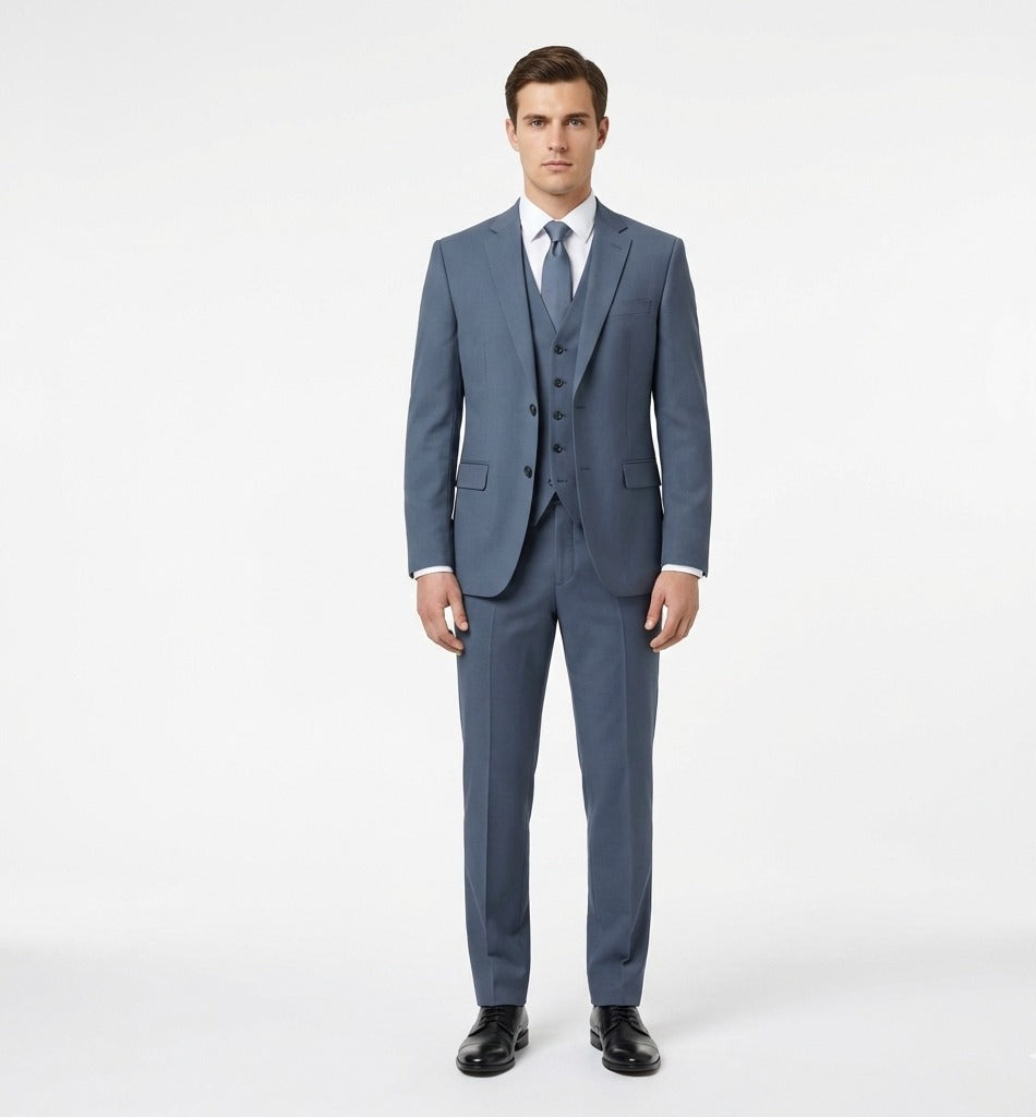 Cerulean Steel Executive 3-Piece Suit-VogueNThreads