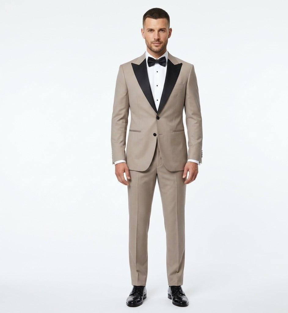 Champagne Sand Twill – Premium Tuxedo-suits-VogueNThreads