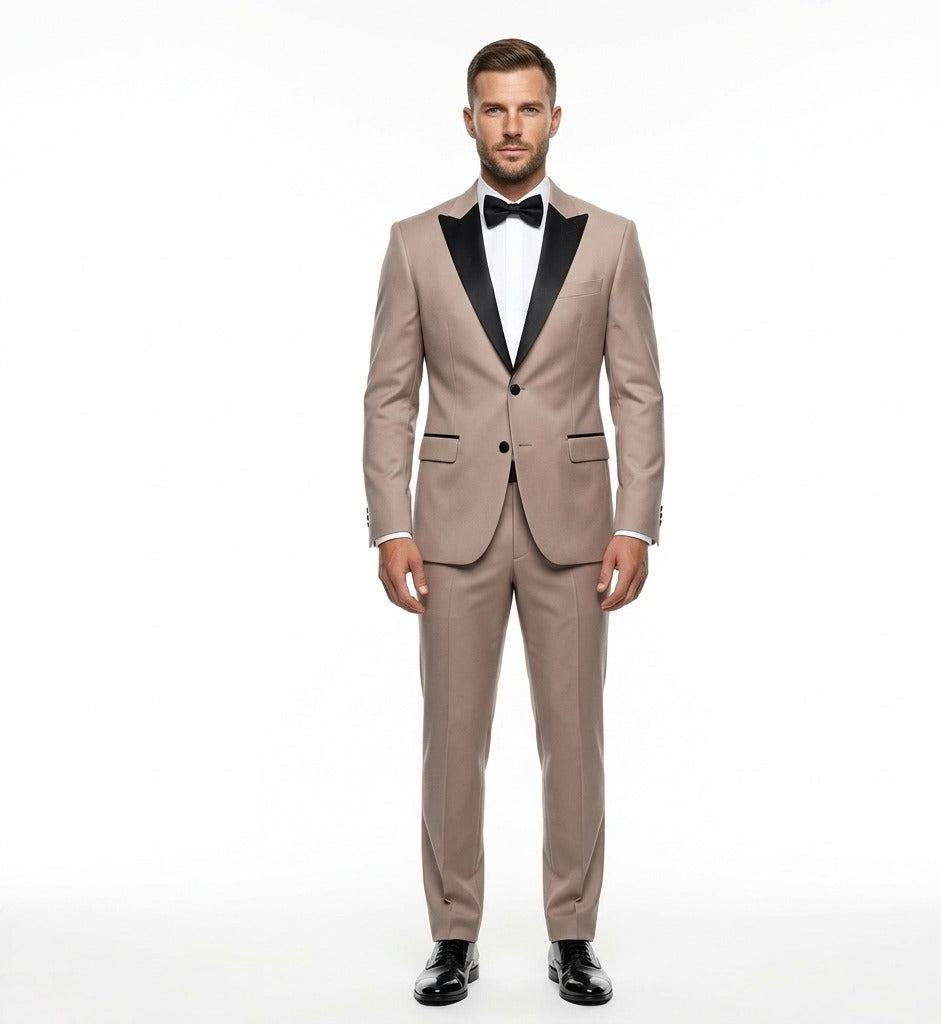 Champagne Sand Twill – Premium Tuxedo-suits-VogueNThreads
