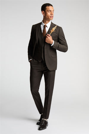 Chocolate Flannel Suit – Modern Fit-VogueNThreads