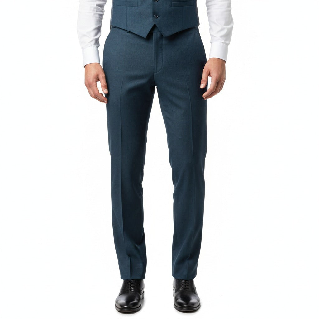 Deep Midnight Navy Twill – Executive 3-Piece Suit-suits-VogueNThreads