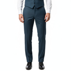 Deep Midnight Navy Twill – Executive 3-Piece Suit-suits-VogueNThreads