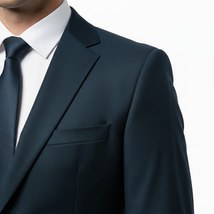 Deep Midnight Navy Twill – Premium 2-Piece Suit-VogueNThreads