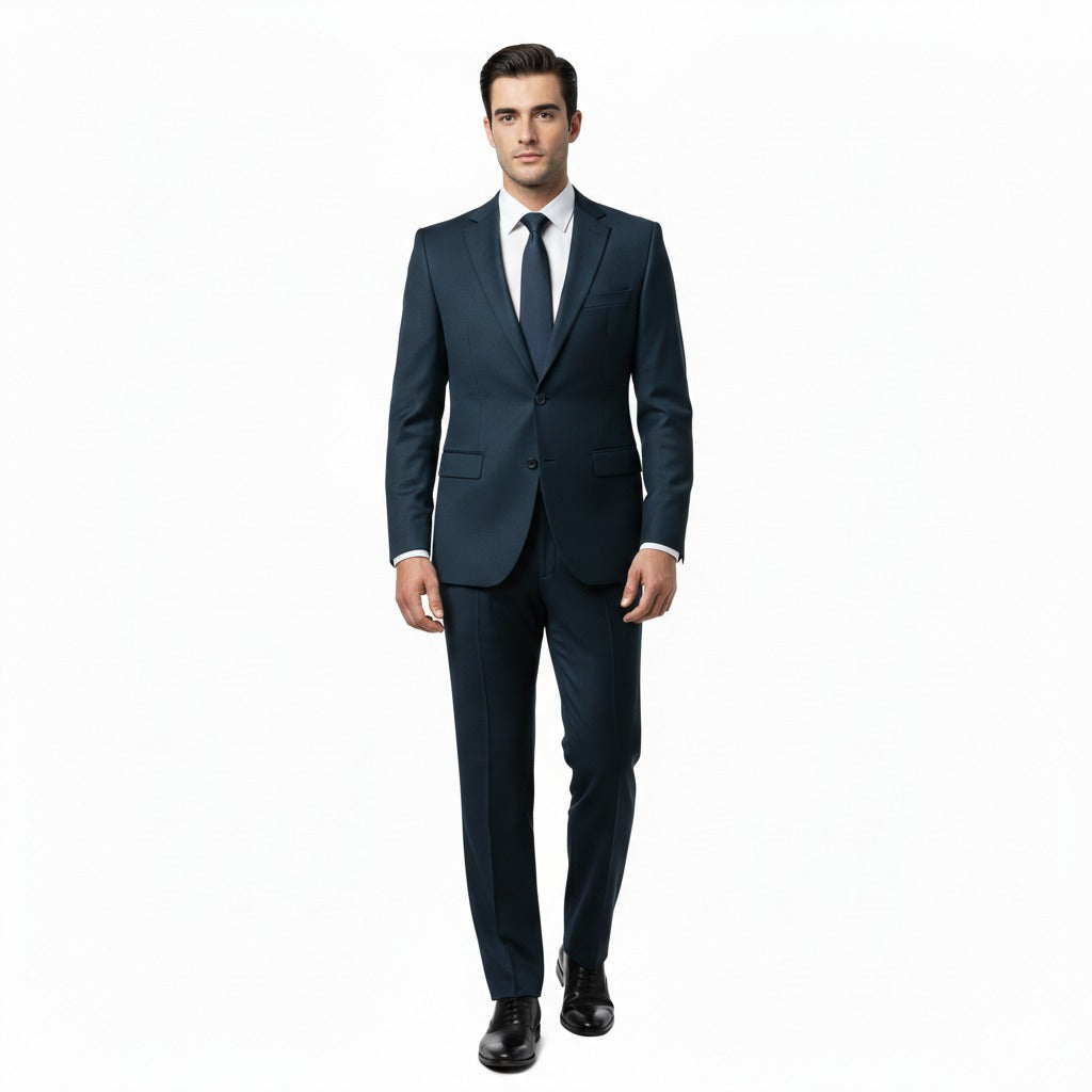 Deep Midnight Navy Twill – Premium 2-Piece Suit-VogueNThreads